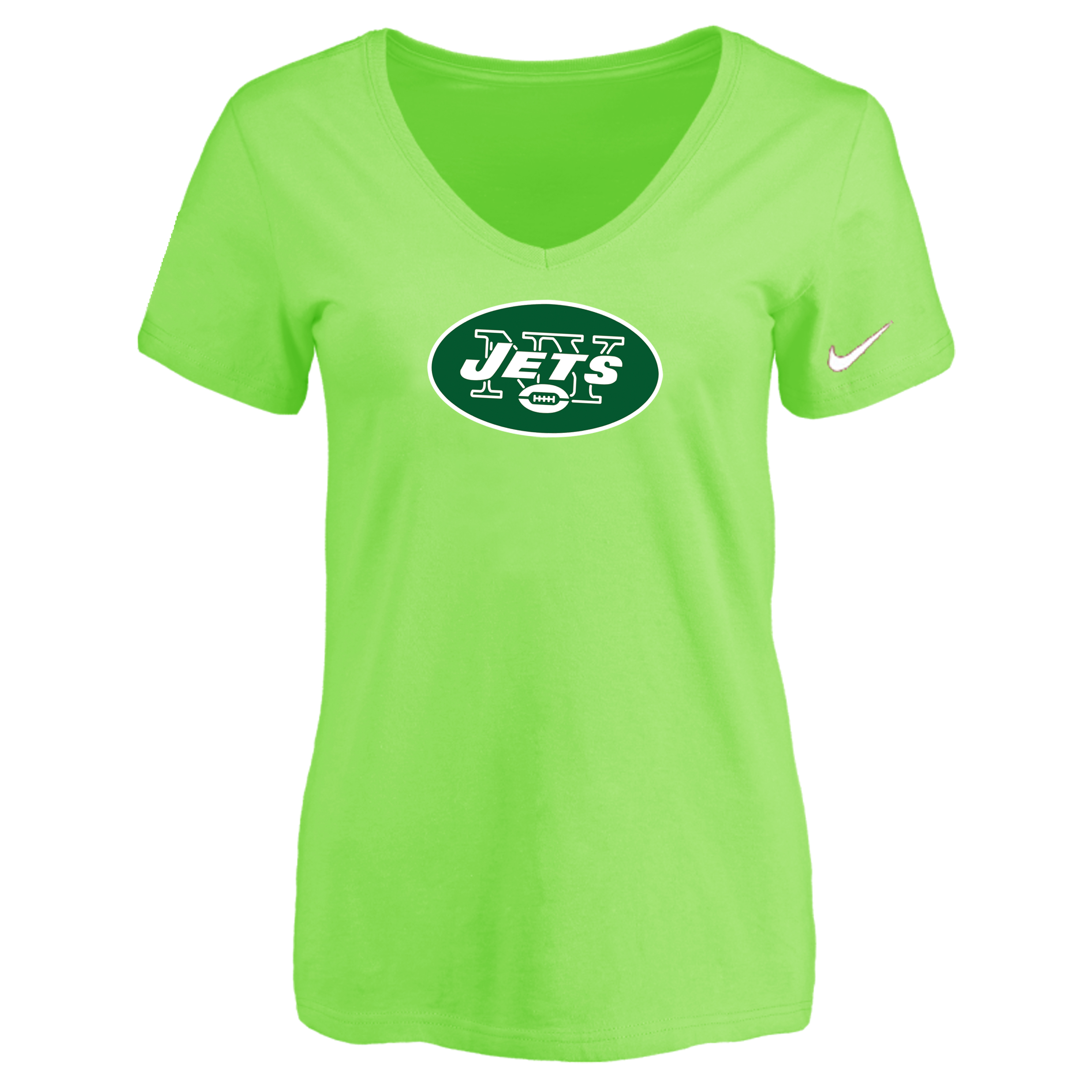 New York Jets L.Green Women's Logo V neck T-Shirt