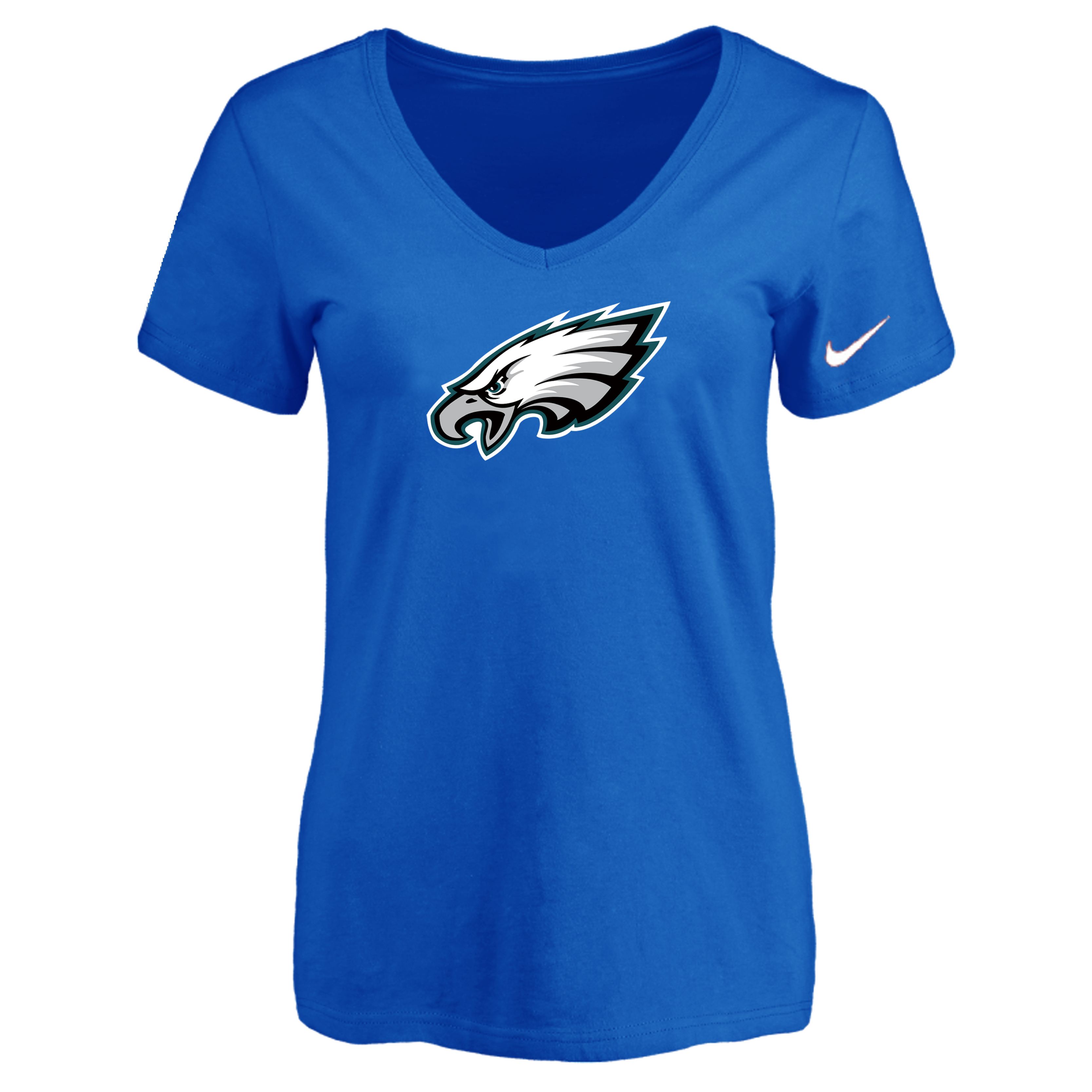 Philadelphia Eagles Blue Women's Logo V neck T-Shirt