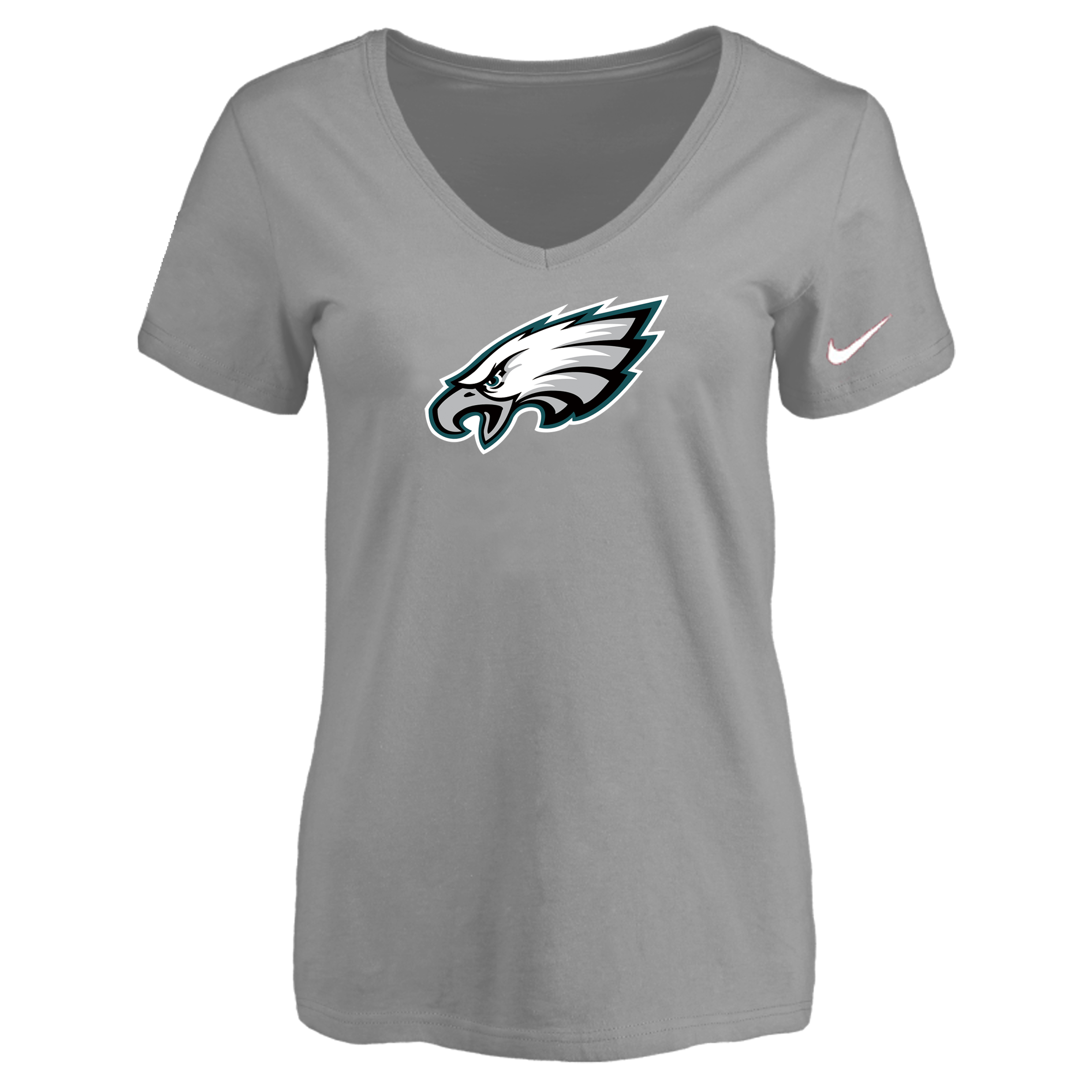 Philadelphia Eagles L.Gray Women's Logo V neck T-Shirt