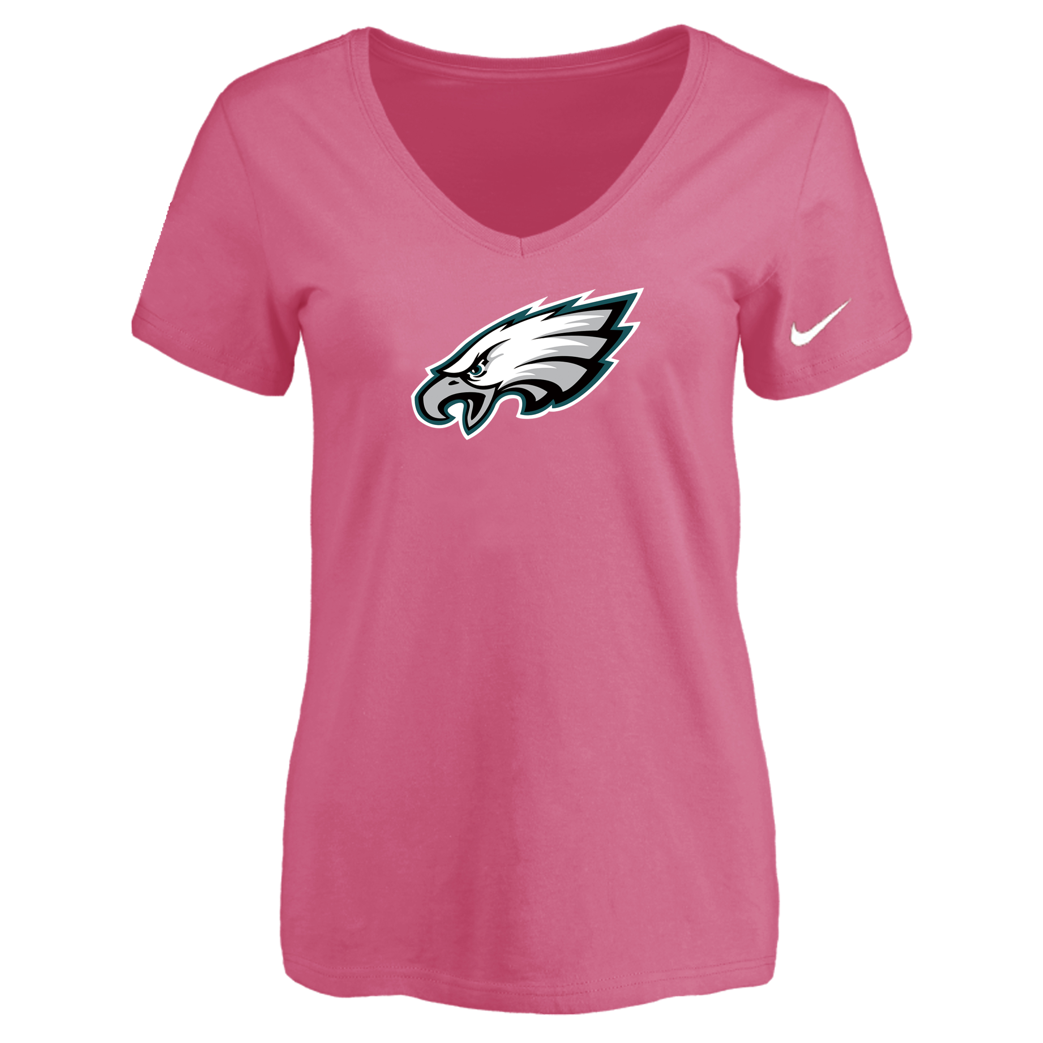 Philadelphia Eagles Pink Women's Logo V neck T-Shirt