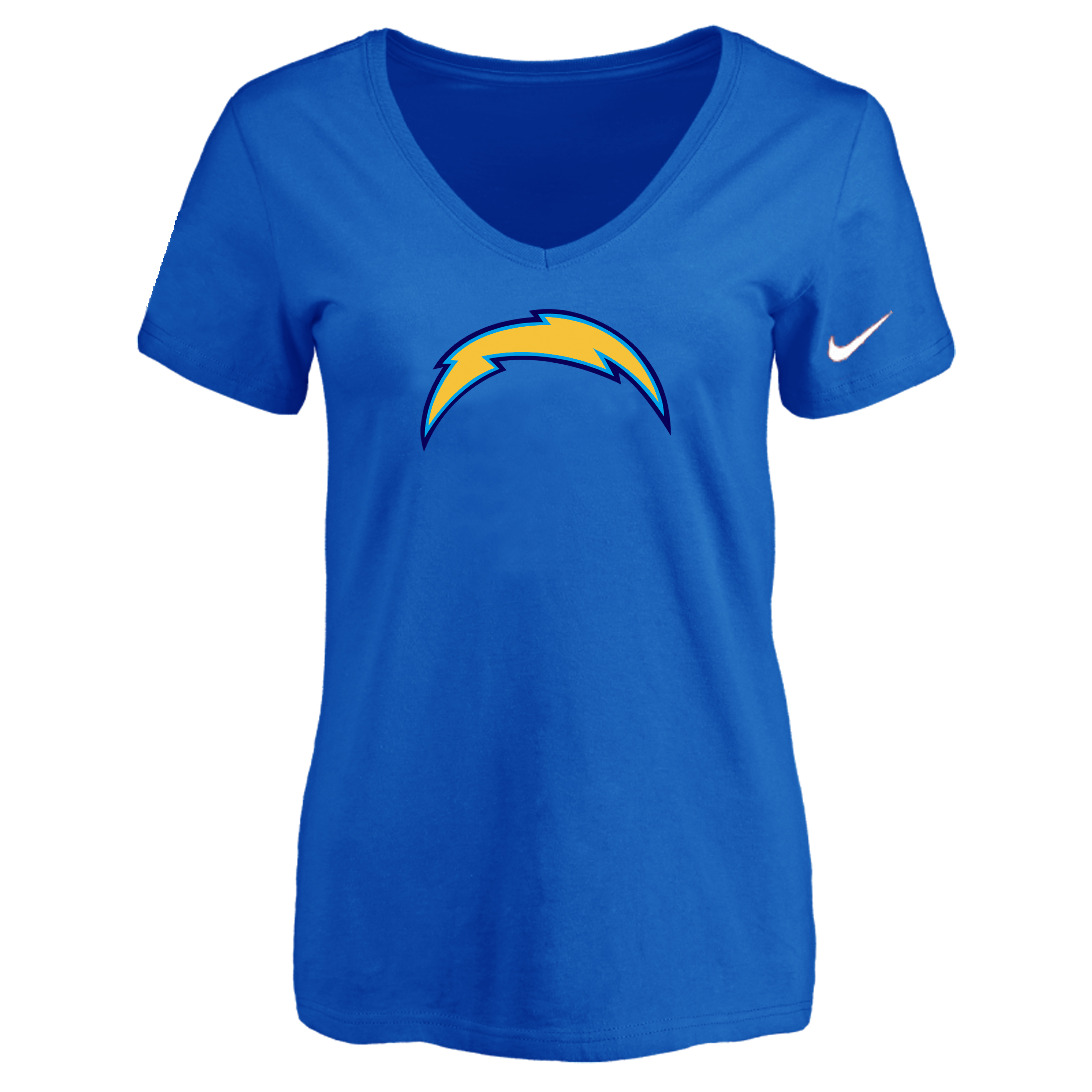 San Diego Chargers Blue Women's Logo V neck T-Shirt