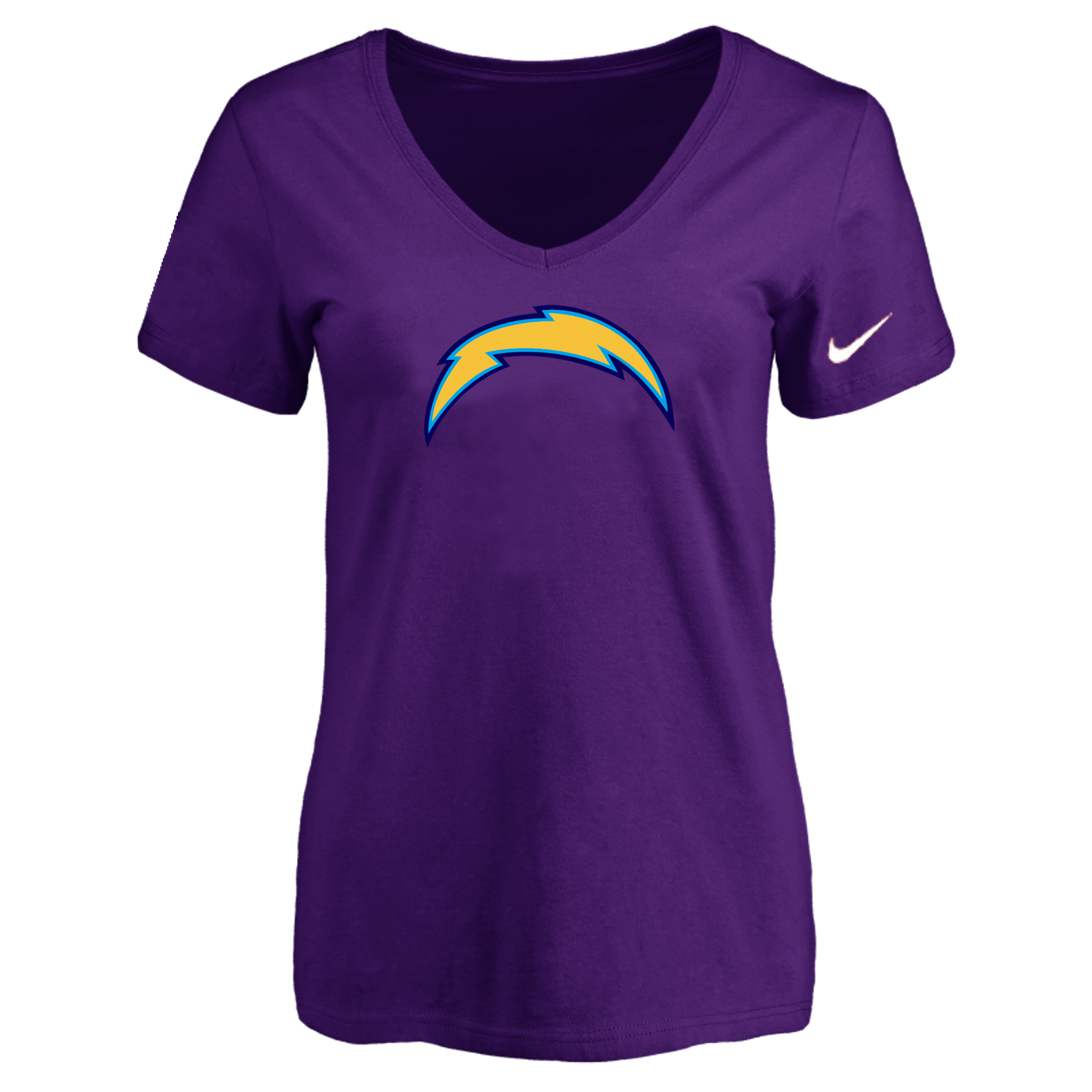 San Diego Chargers Purple Women's Logo V neck T-Shirt