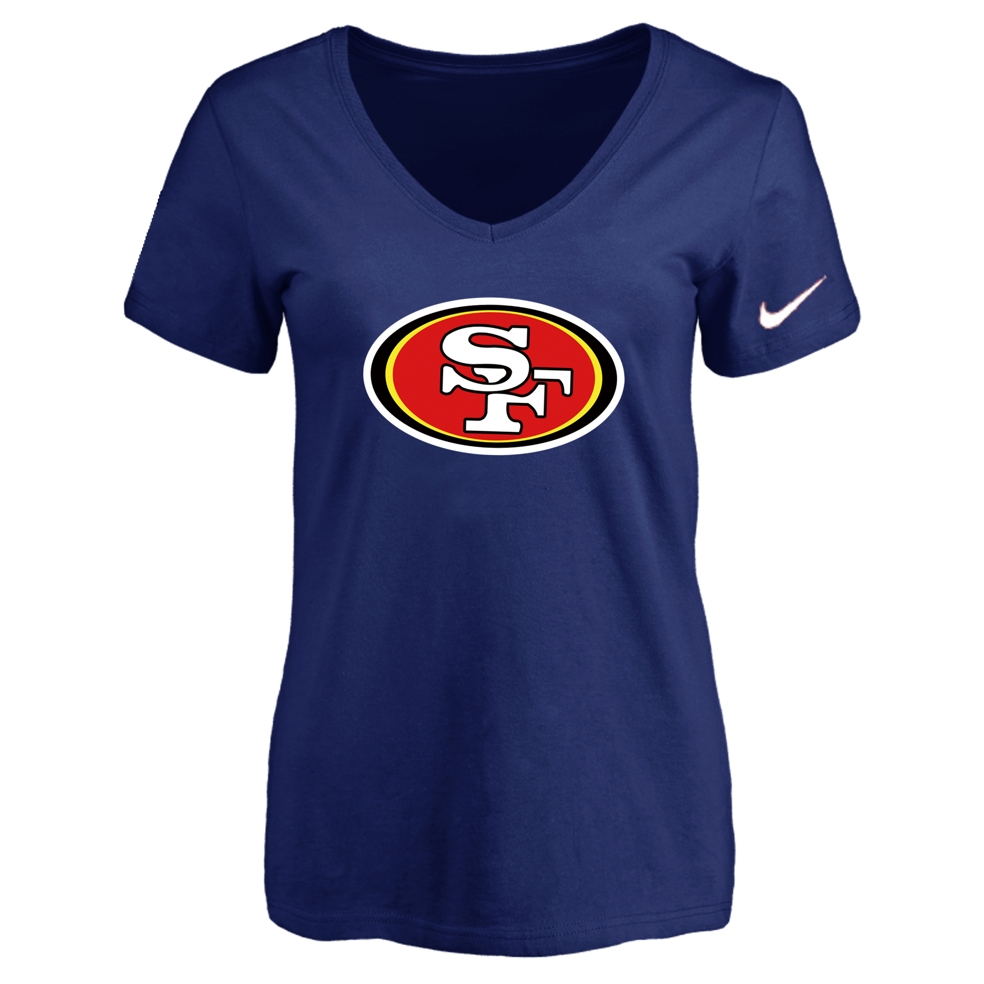 San Francisco 49ers D.Blue Women's Logo V neck T-Shirt