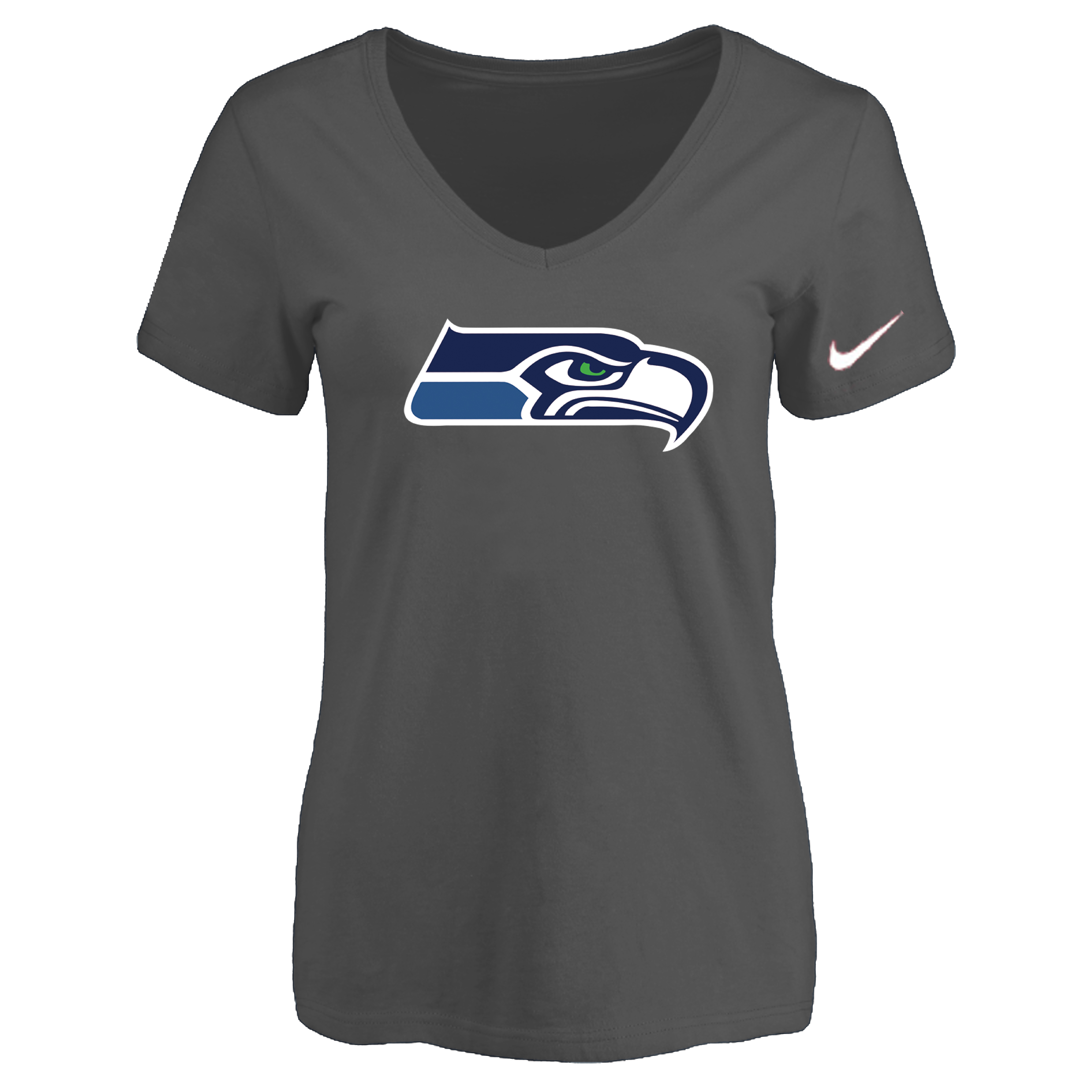 Seattle Seahawks D.Gray Women's Logo V neck T-Shirt
