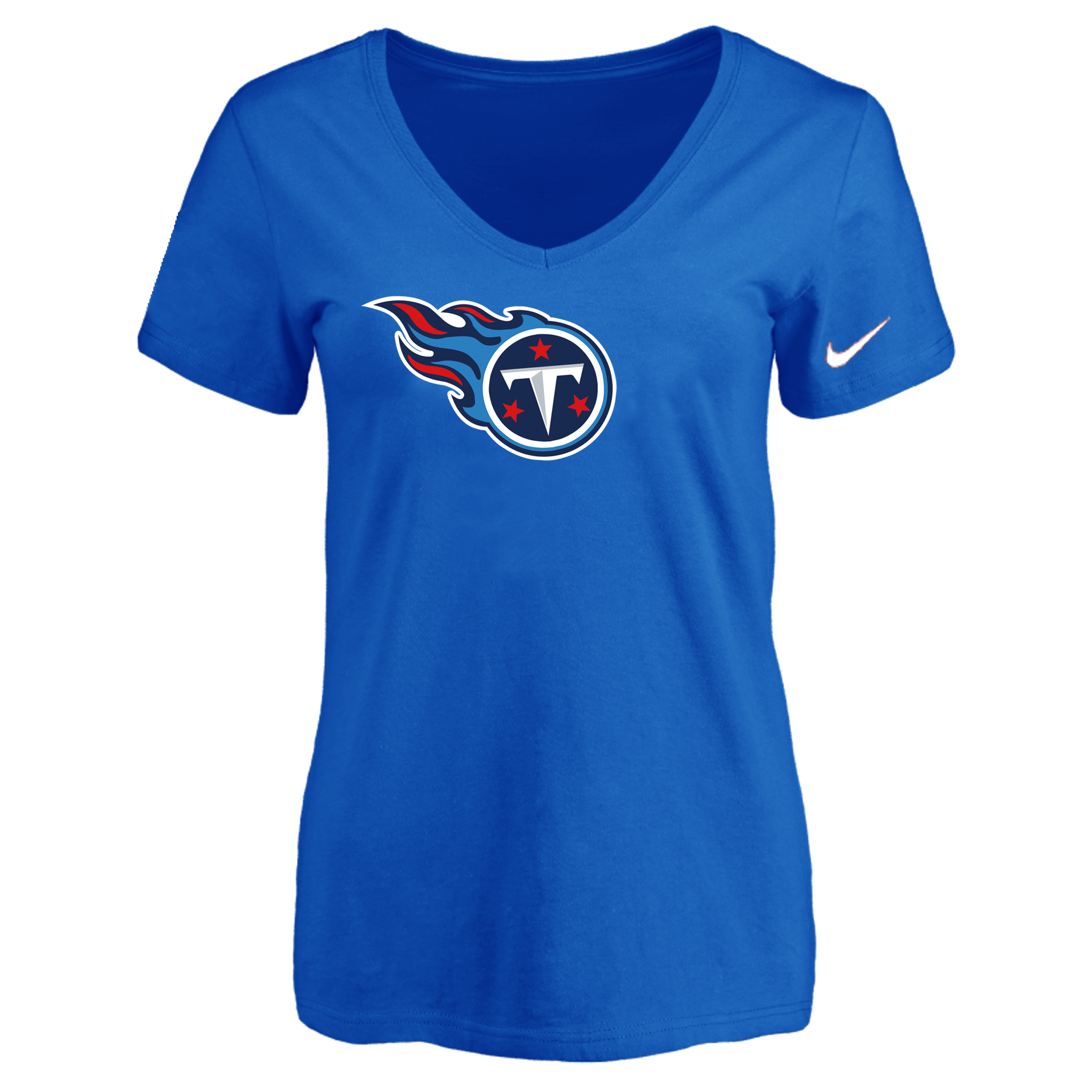 Tennessee Titans Blue Women's Logo V neck T-Shirt