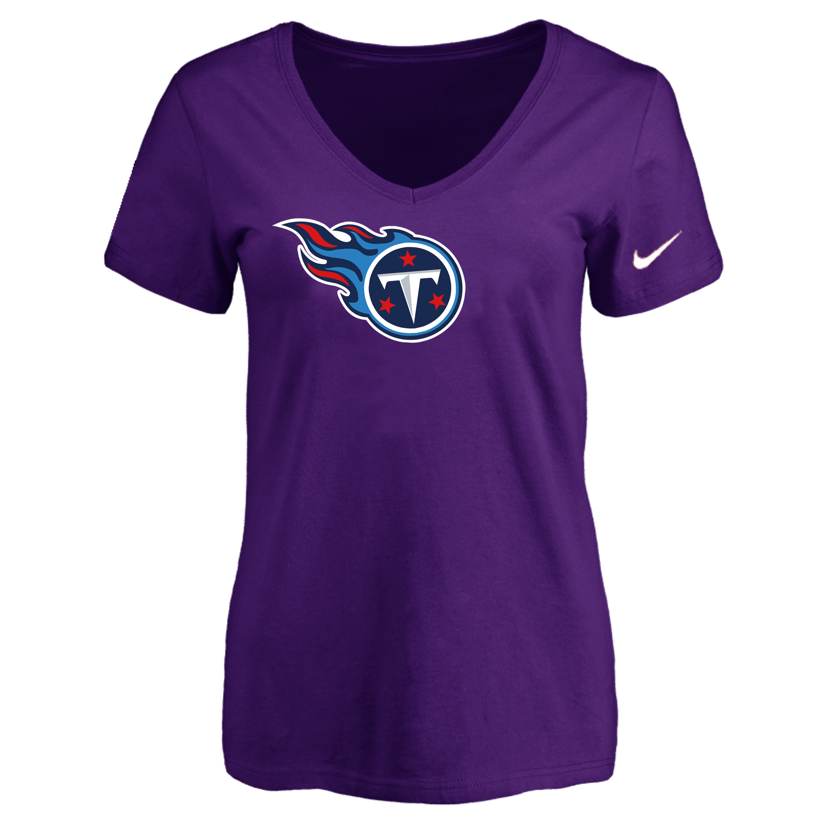 Tennessee Titans Purple Women's Logo V neck T-Shirt