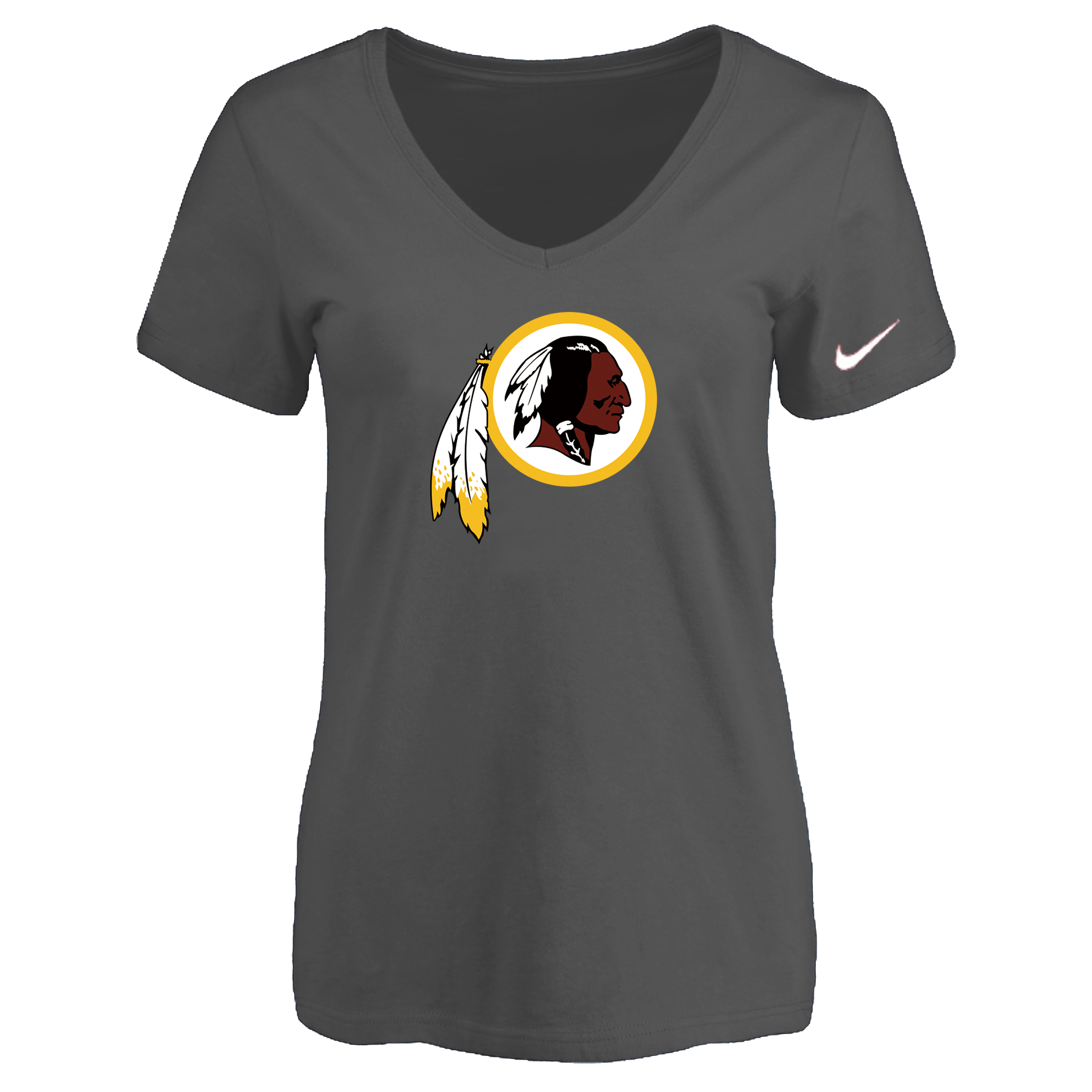 Washington Redskins D.Gray Women's Logo V neck T-Shirt