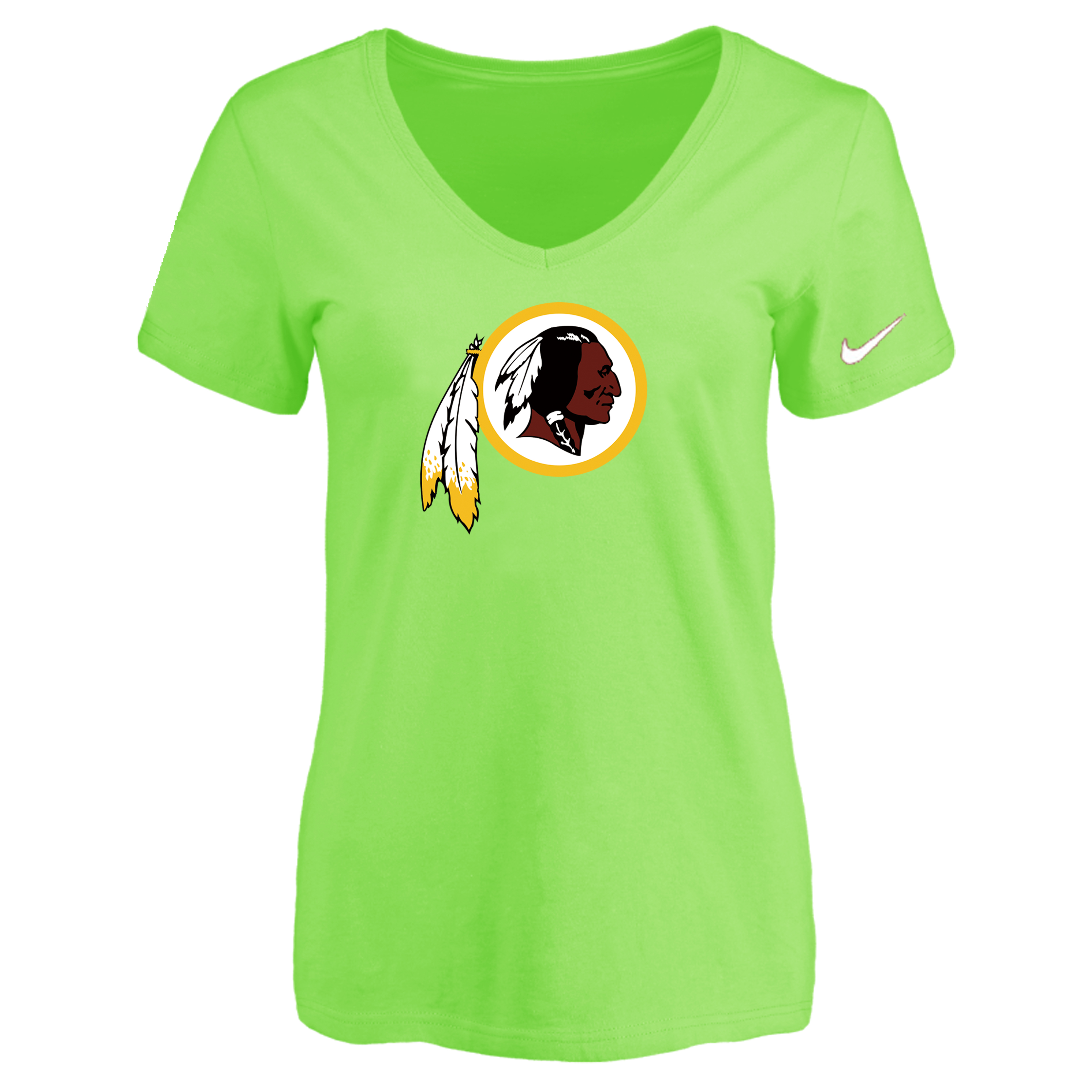 Washington Redskins L.Green Women's Logo V neck T-Shirt