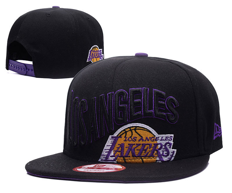 Lakers Team Logo All Black Adjustable Hat GS