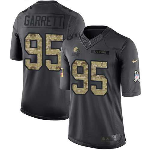 Nike Browns 95 Myles Garrett Anthracite Salute to Service Limited Jersey