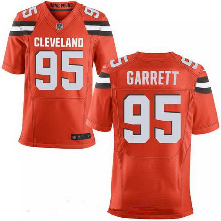 Nike Browns 95 Myles Garrett Orange Elite Jersey