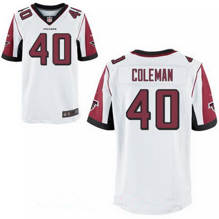 Nike Falcons 40 Derrick Coleman White Elite Jersey