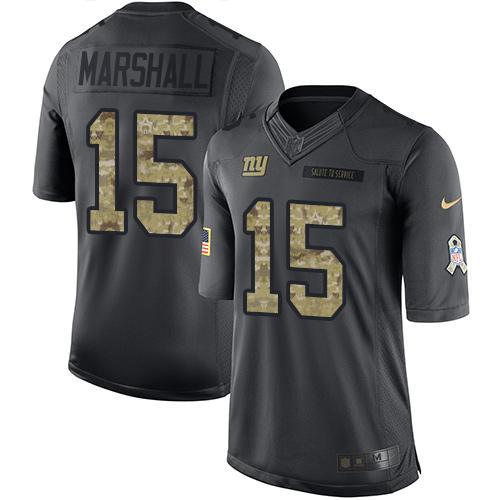 Nike Giants 15 Brandon Marshall Anthracite Salute to Service Limited Jersey