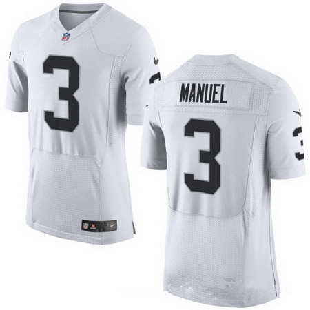 Nike Raiders 3 EJ Manuel White Elite Jersey