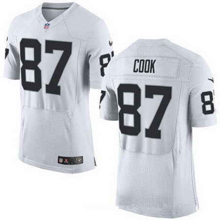 Nike Raiders 87 Jared Cook White Elite Jersey
