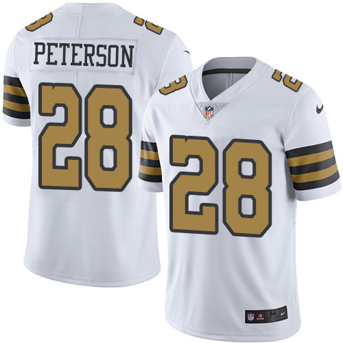 Nike Saints 28 Adrian Peterson White Color Rush Limited Jersey