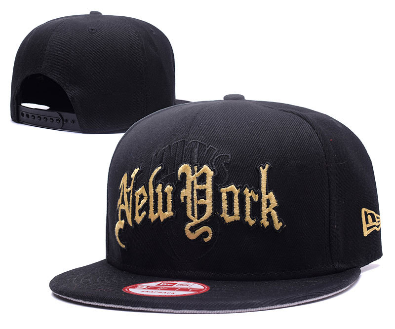 Knicks Team Logo Black Adjustable Hat GS