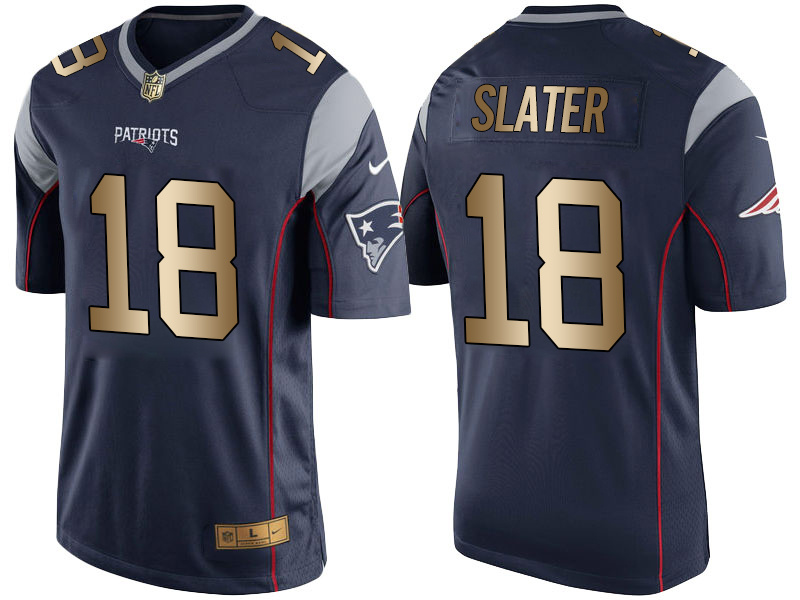 Nike Patriots 18 Matthew Slater Navy Gold Game Jersey