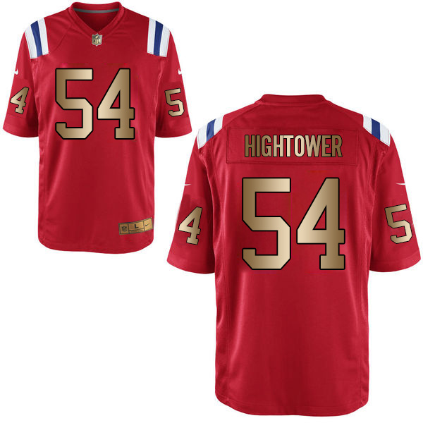 Nike Patriots 54 Dont'a Hightower Red Gold Game Jersey