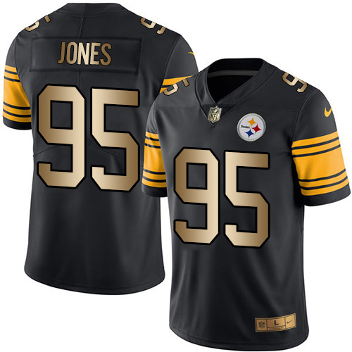 Nike Steelers 95 Landry Jones Black Gold Color Rush Limited Jersey