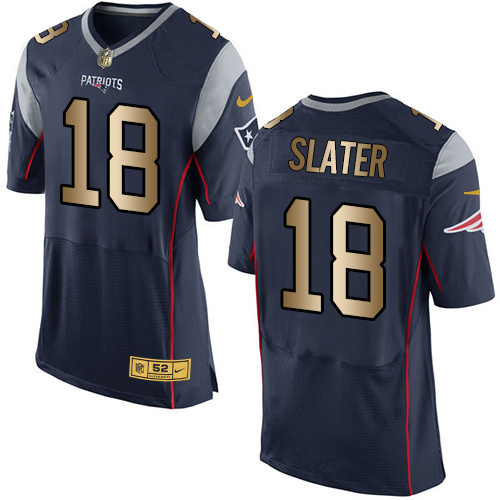 Nike Patriots 18 Matthew Slater Navy Gold Elite Jersey