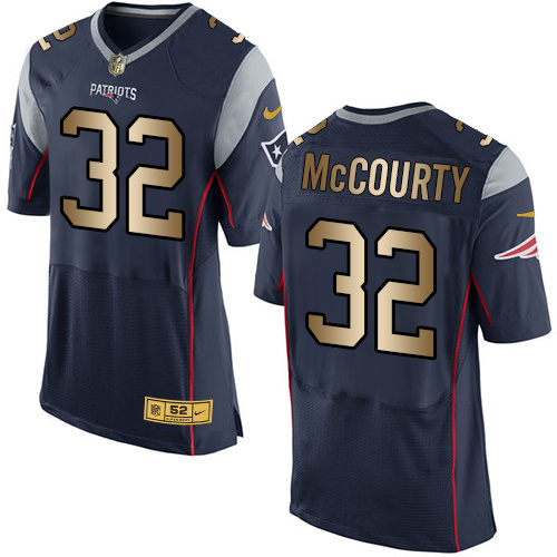 Nike Patriots 32 Devin McCourty Navy Gold Elite Jersey