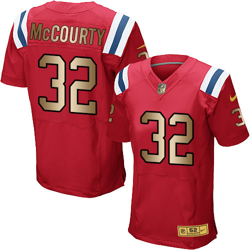 Nike Patriots 32 Devin McCourty Red Gold Elite Jersey