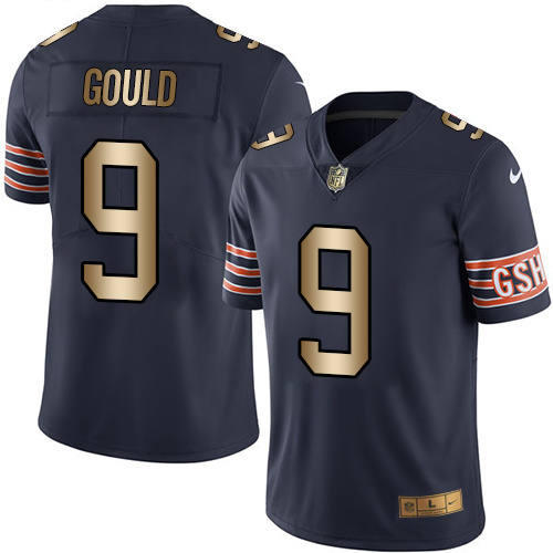 Nike Bears 9 Robbie Gould Navy Gold Youth Color Rush Limited Jersey