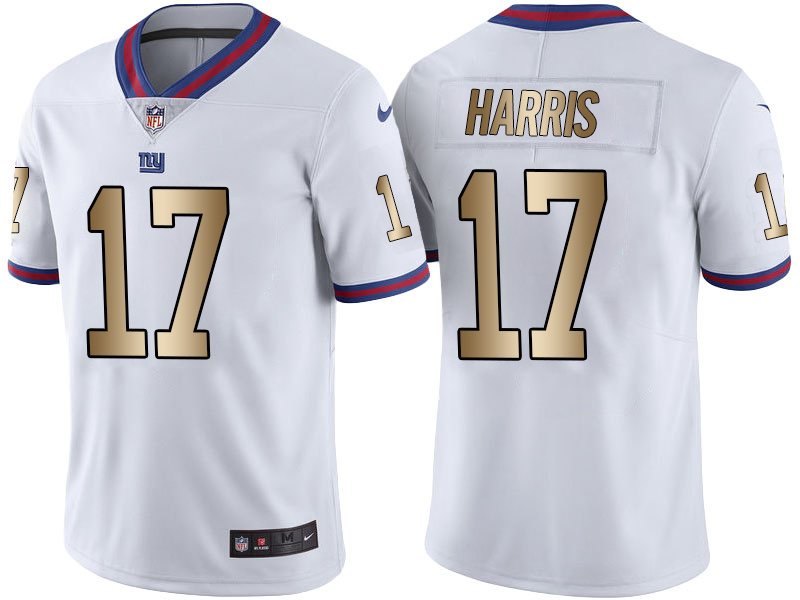 Nike Giants 17 Dwayne Harris White Gold Color Rush Limited Jersey