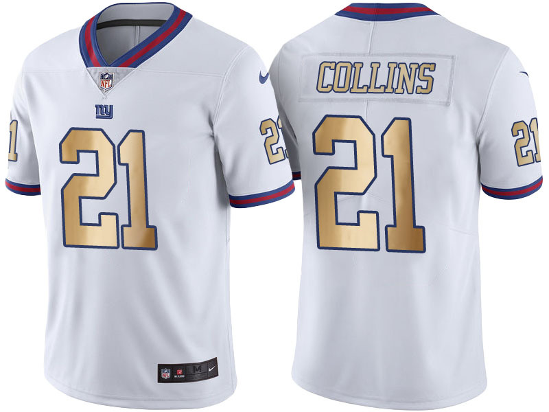 Nike Giants 21 Landon Collins White Gold Color Rush Limited Jersey