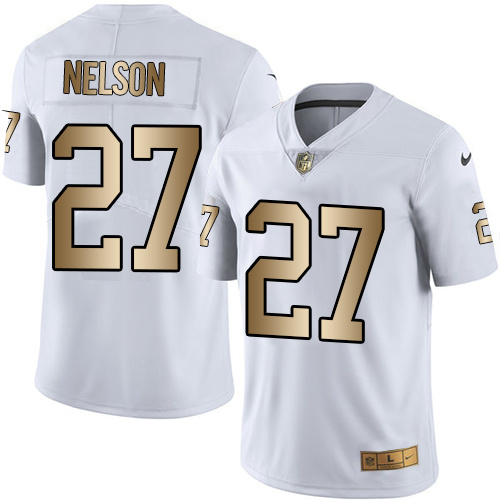 Nike Raiders 27 Reggie Nelson White Gold Color Rush Limited Jersey