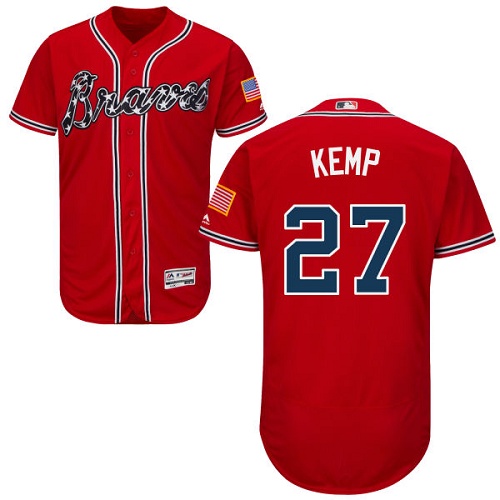 Braves 27 Matt Kemp Red Flexbase Jersey