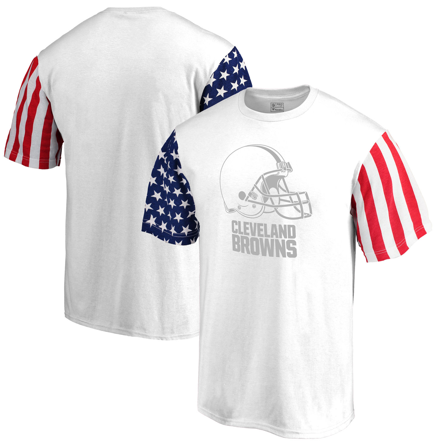 Men's Cleveland Browns NFL Pro Line by Fanatics Branded White Stars & Stripes T-Shirt