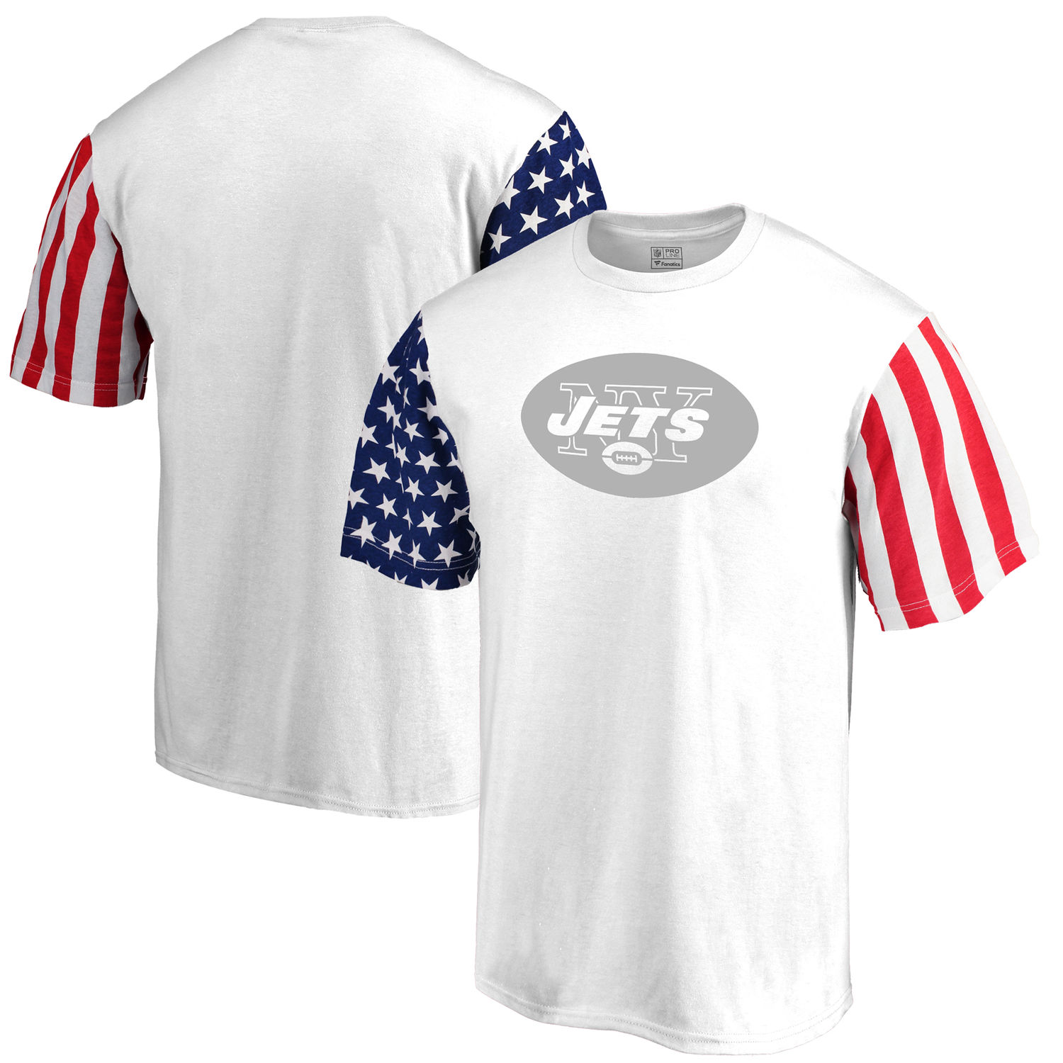 Men's New York Jets NFL Pro Line by Fanatics Branded White Stars & Stripes T-Shirt