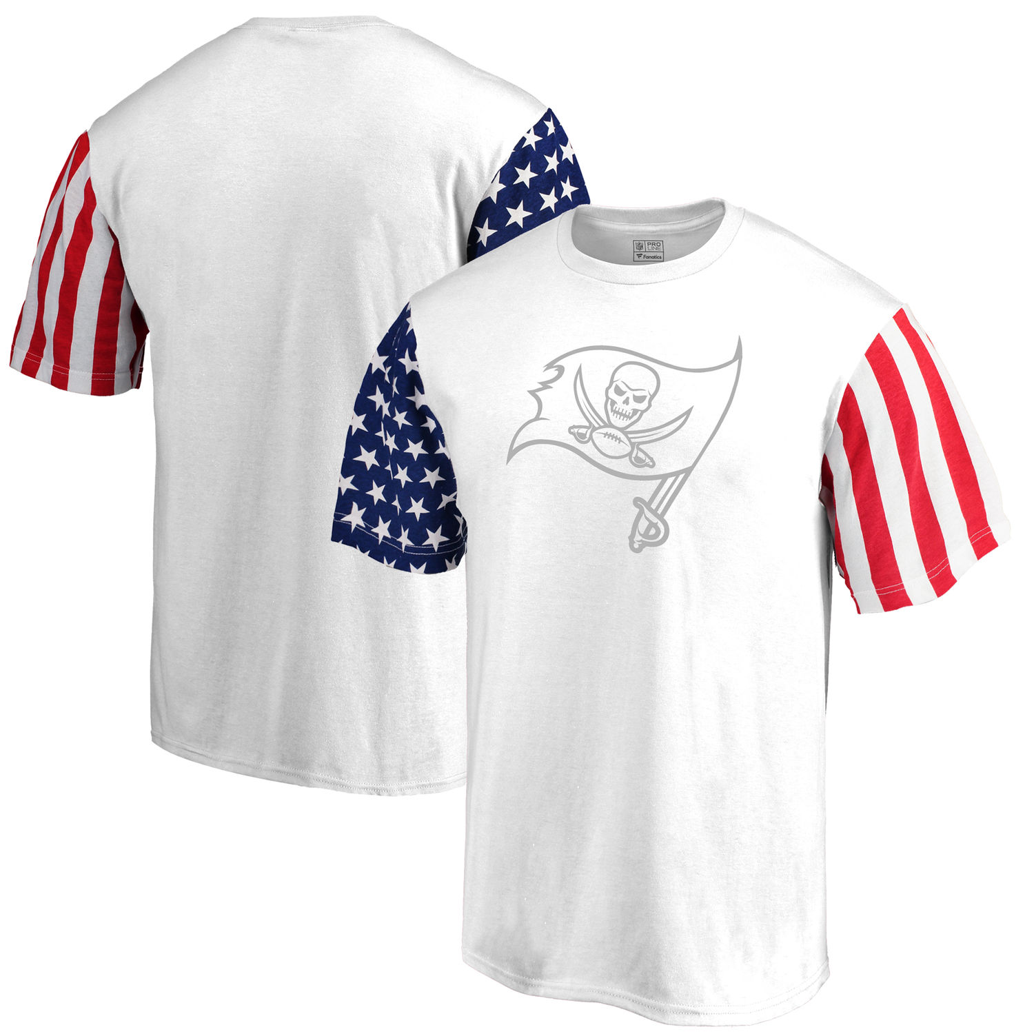 Men's Tampa Bay Buccaneers NFL Pro Line by Fanatics Branded White Stars & Stripes T-Shirt