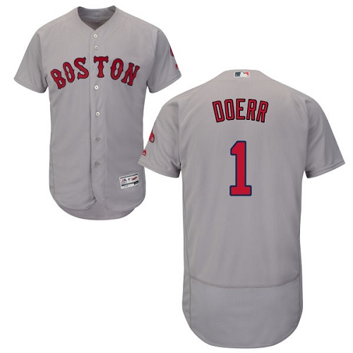 Red Sox 1 Bobby Doerr Gray Flexbase Jersey