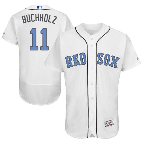 Red Sox 11 Clay Buchholz White Father's Day Flexbase Jersey