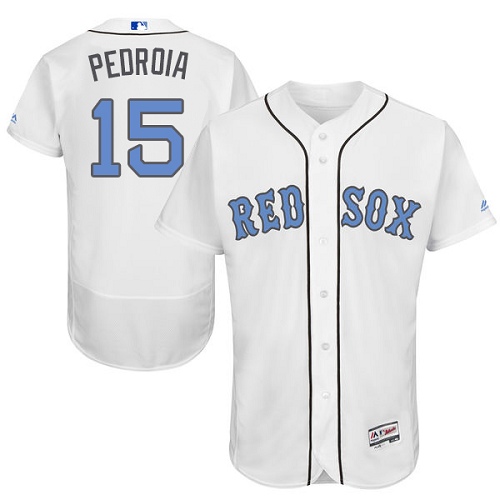 Red Sox 15 Dustin Pedroia White Father's Day Flexbase Jersey