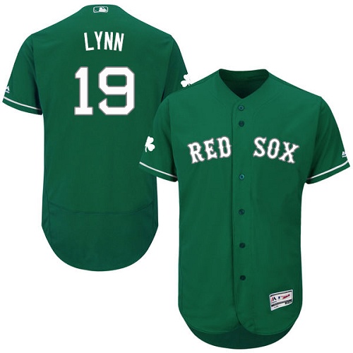 Red Sox 19 Fred Lynn Green Celtic Flexbase Jersey