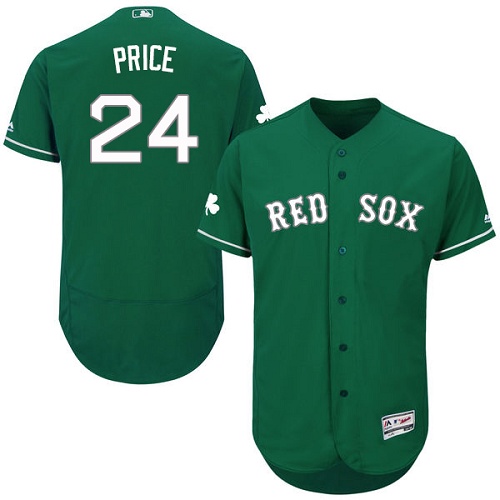 Red Sox 24 David Price Green Celtic Flexbase Jersey