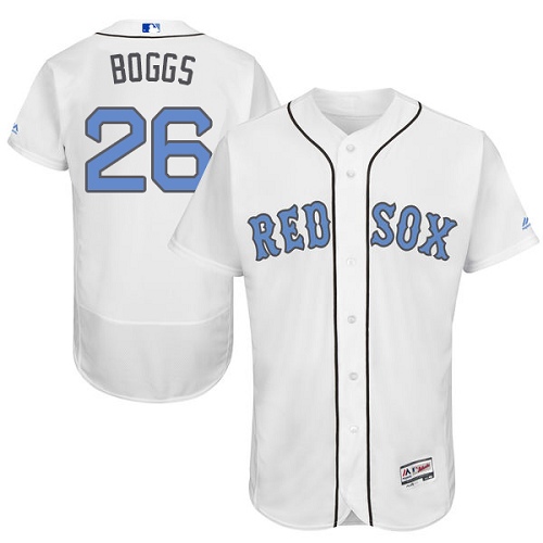 Red Sox 26 Wade Boggs White Father's Day Flexbase Jersey