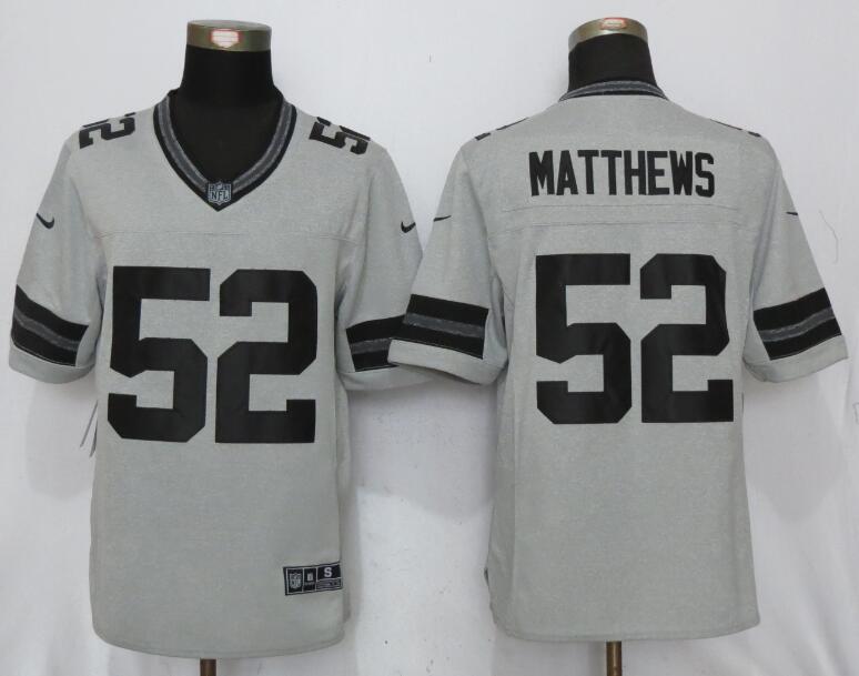Nike Packers 52 Clay Matthews Gray Gridiron II Limited Jersey