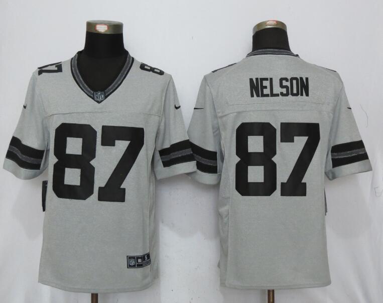 Nike Packers 87 Jordy Nelson Gray Gridiron II Limited Jersey