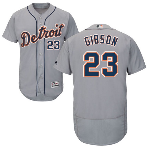 Tigers 23 Kirk Gibson Gray Flexbase Jersey