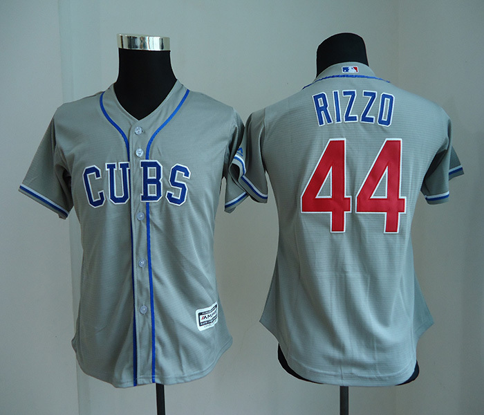 Cubs 44 Anthony Rizzo Gray Women Cool Base Jersey