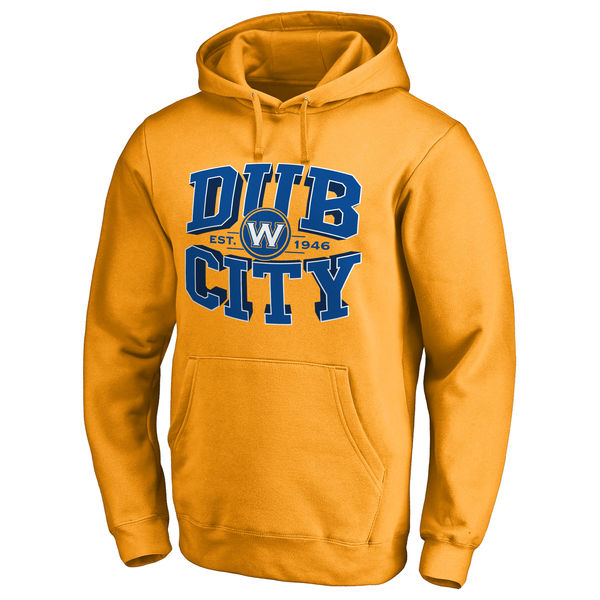 Men's Golden State Warriors Fanatics Branded Gold Hometown Collection Dub City Pullover Hoodie
