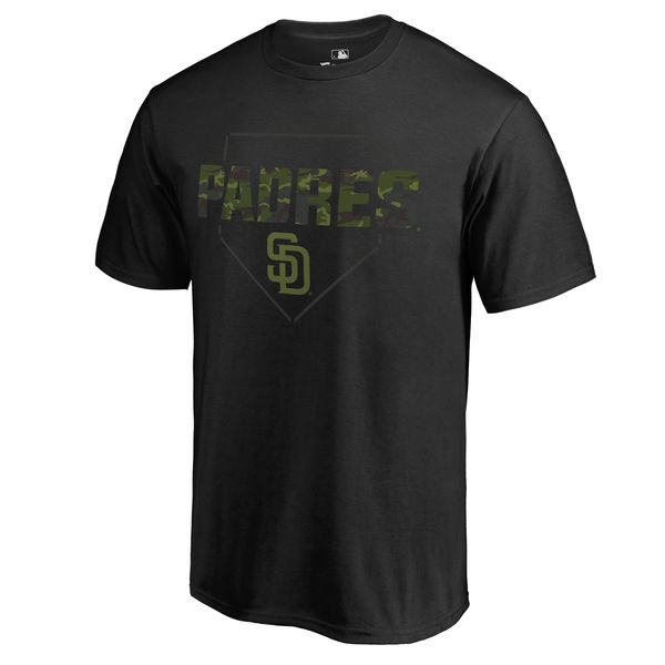 Men's San Diego Padres Fanatics Branded Black Big & Tall Memorial Camo T-shirt