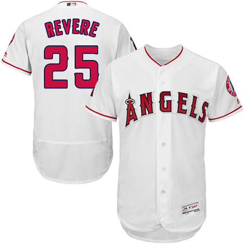 Angels 25 Ben Revere White Flexbase Jersey