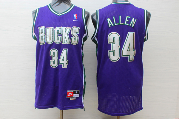 Bucks 34 Ray Allen Purple Nike Jersey