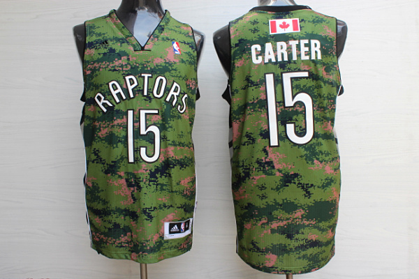 Raptors 15 Vince Carter Camo Canada Flag Swingman Jersey